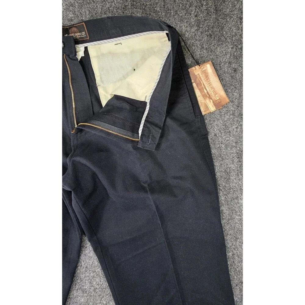 Weatherproof Black Flat Front Chino Pants NWT 36x30 Classic Fit Casual - Picture 6 of 13